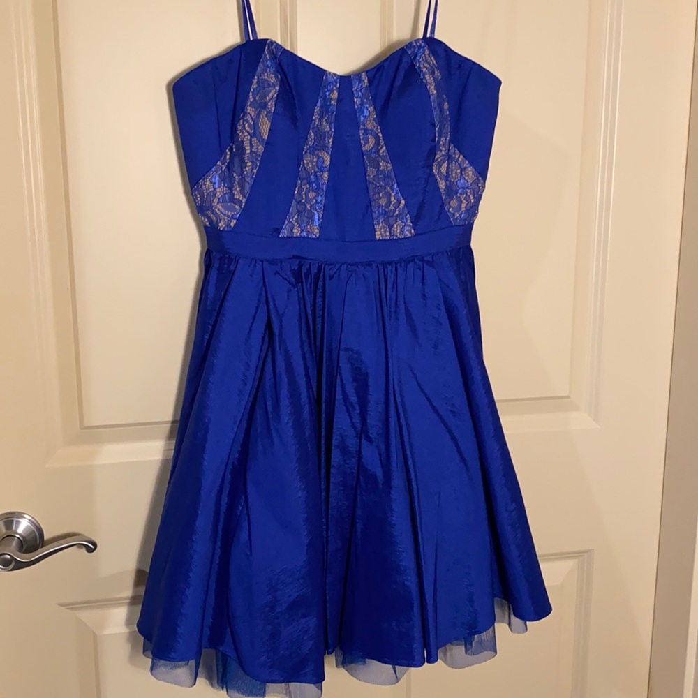 Aidan Mattox Strapless Blue Dress